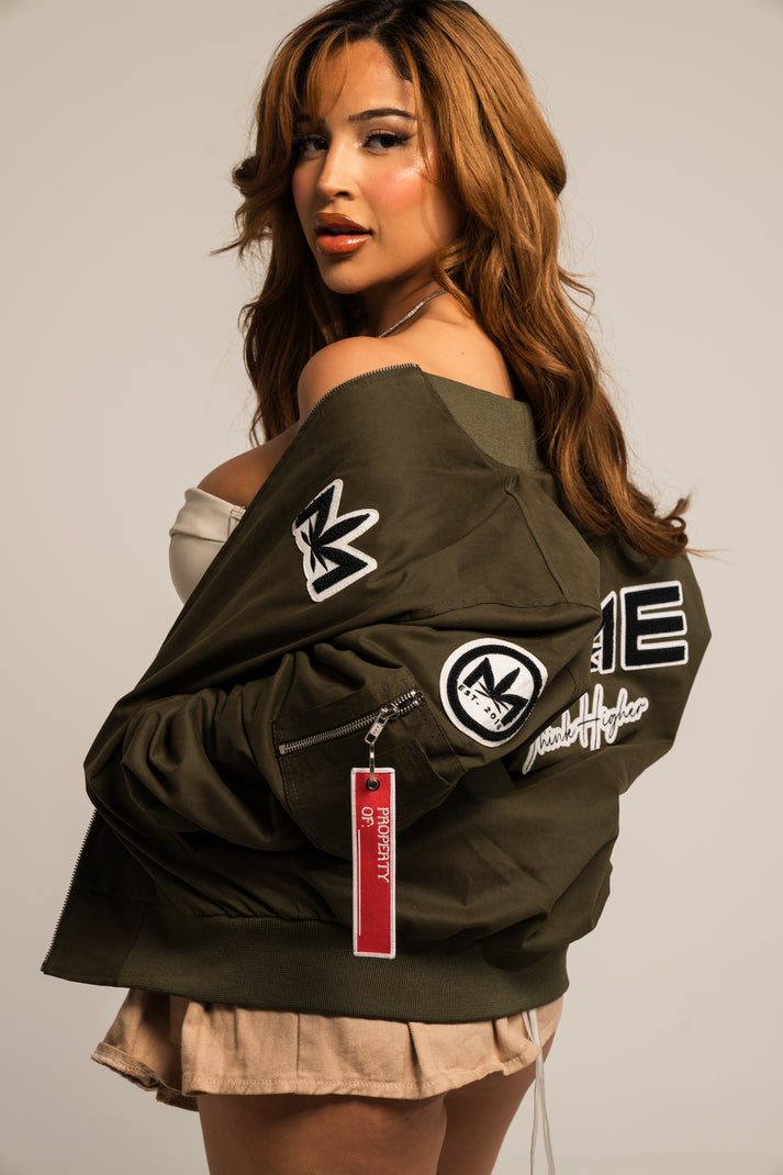 Bomber Jacket with Chenille Patch - Image 2