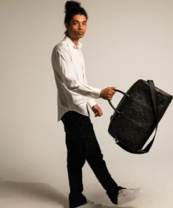 Alternative view of Gunmetal Monogram Leather Duffle Bag